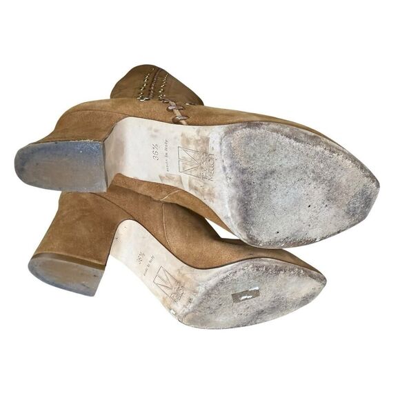 Tamara Mellon Brown Suede Lace Up Knee High Boots 36.5 IT / US 6.5 Made in Italy - Picture 12 of 14